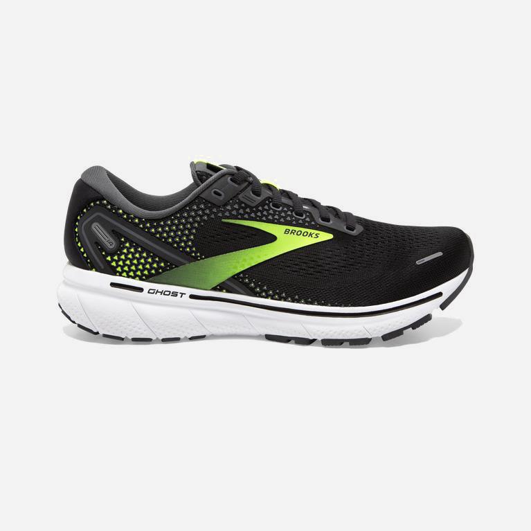 Ténis Brooks Ghost 14 Cushioned Sapatilhas De Corrida Para Estrada Homem Pretas /Verdes Amarelas (38